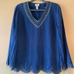 Vintage Lilly Pulitzer Linen Tunic Top 💙 Medium